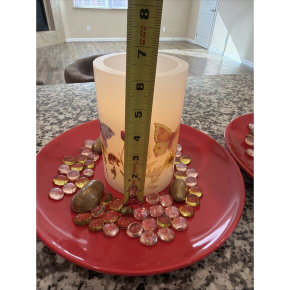 Pair Of Flickering Flameless Candle D4 x H6, Butterfly Battery Operated - Picture 10 of 10